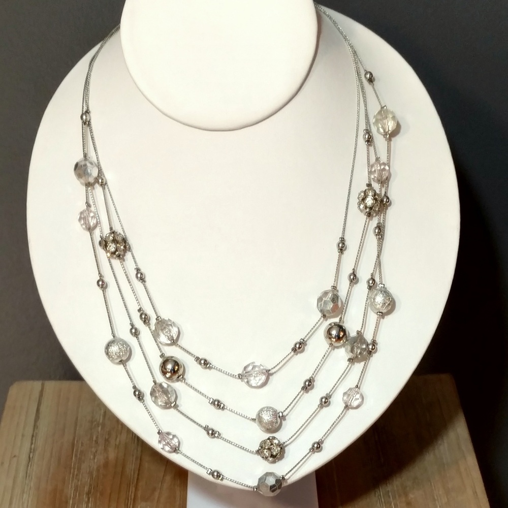 NY&CO silver tone bauble floating necklace